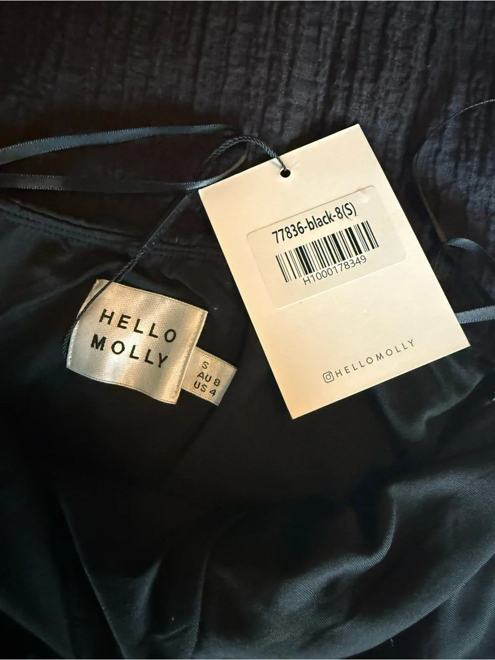 Hello Molly Black Cross-Neck Bodysuit